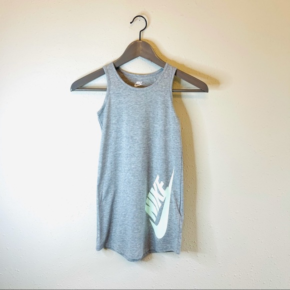 Nike Girls Logo Grey Tank Dress/Sz:6/NWT - Picture 2 of 8